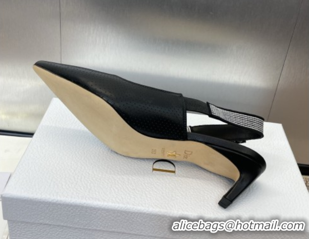 Top Design Dior Toujours Slingback Pumps 5cm in Perforated Supple Lambskin Black 0425048