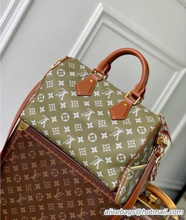 Inexpensive Louis Vuitton Runaway Speedy P9 Bandouliere 30 Bag in Calf leather M13914 Army Green 2025
