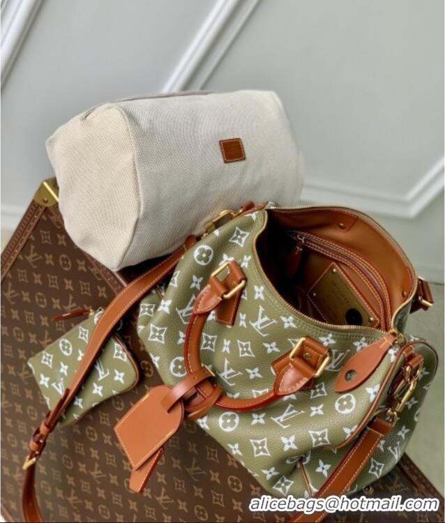 Inexpensive Louis Vuitton Runaway Speedy P9 Bandouliere 30 Bag in Calf leather M13914 Army Green 2025