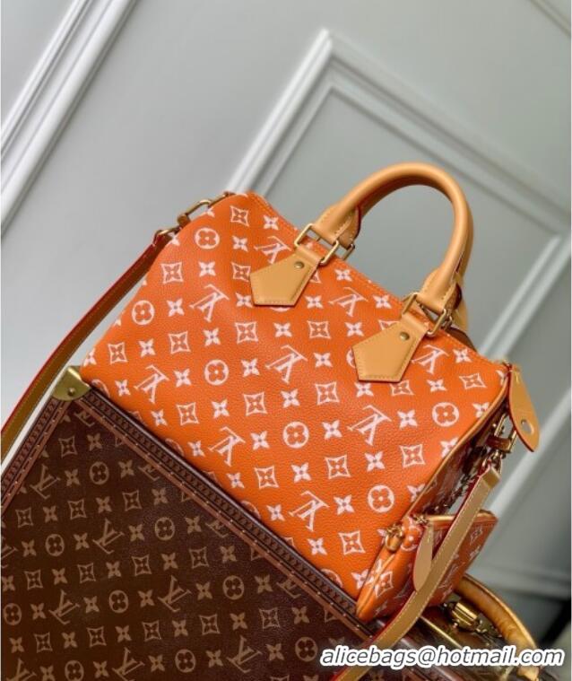 Buy Discount Louis Vuitton Runaway Speedy P9 Bandouliere 30 Bag in Calf leather M13914 Orange 2025