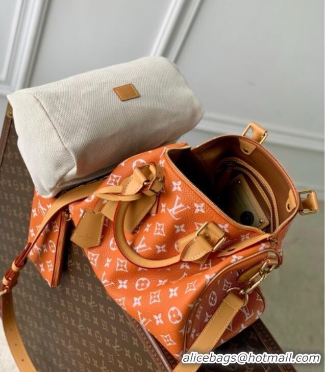 Buy Discount Louis Vuitton Runaway Speedy P9 Bandouliere 30 Bag in Calf leather M13914 Orange 2025
