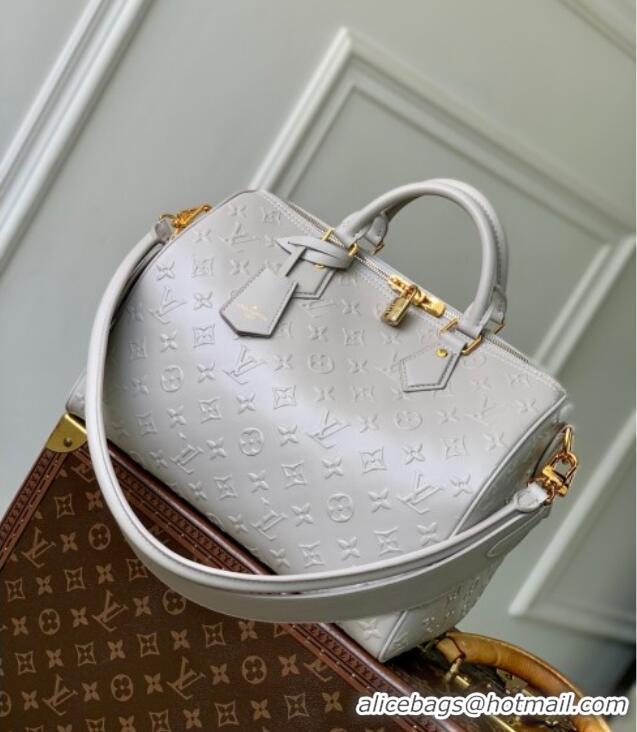 Famous Brand Louis Vuitton Speedy Soft 30 Bag in Cloud Gray Calfskin Leather M25670 2025