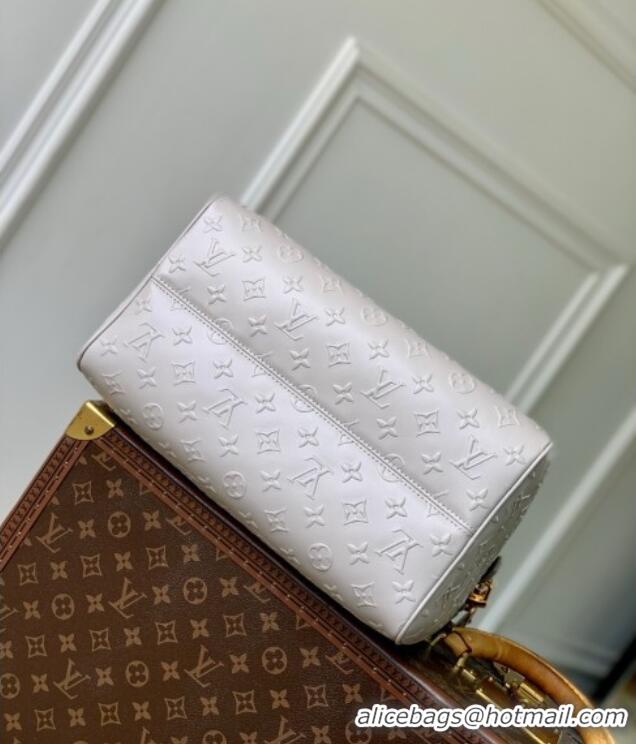 Famous Brand Louis Vuitton Speedy Soft 30 Bag in Cloud Gray Calfskin Leather M25670 2025