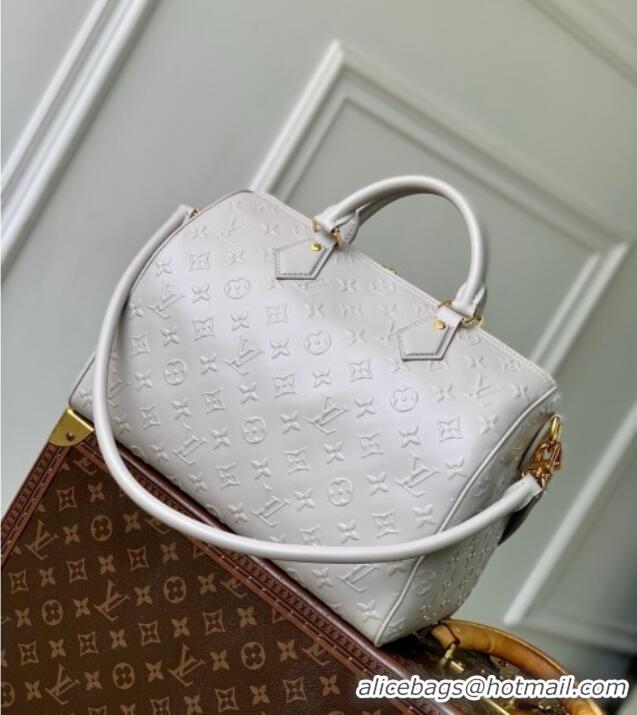 Famous Brand Louis Vuitton Speedy Soft 30 Bag in Cloud Gray Calfskin Leather M25670 2025