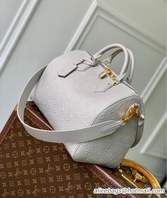 Famous Brand Louis Vuitton Speedy Soft 30 Bag in Cloud Gray Calfskin Leather M25670 2025
