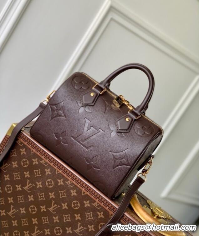 Best Price Louis Vuitton Speedy Bandouliere 25 Bag in Embossed Grained Cowhide Leather M14043 Burgundy 2025