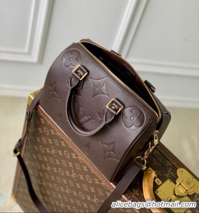 Best Price Louis Vuitton Speedy Bandouliere 25 Bag in Embossed Grained Cowhide Leather M14043 Burgundy 2025