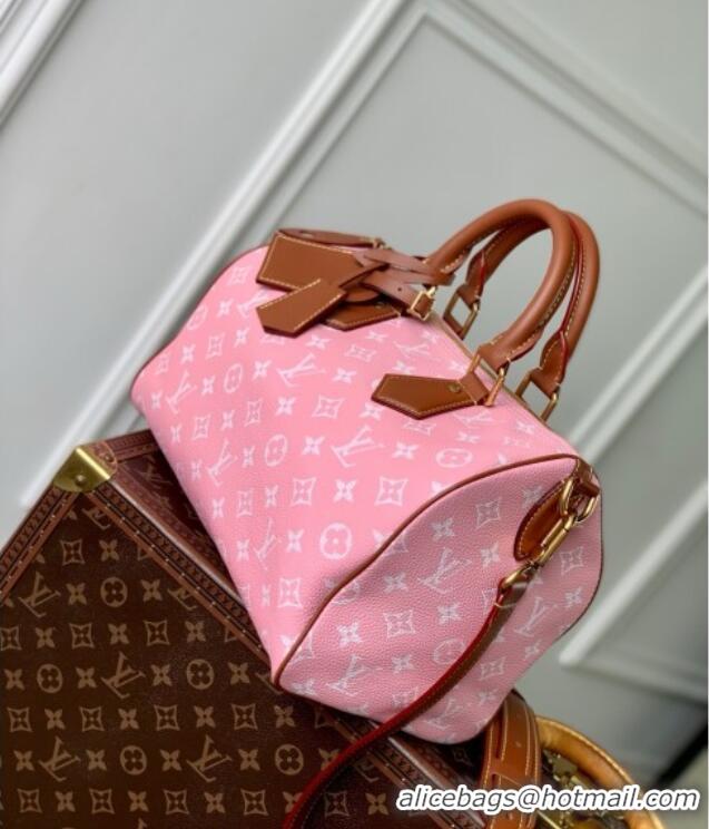Buy Cheap Louis Vuitton Runaway Speedy P9 Bandouliere 30 Bag in Calf leather M13914 Brown/Pink 2025
