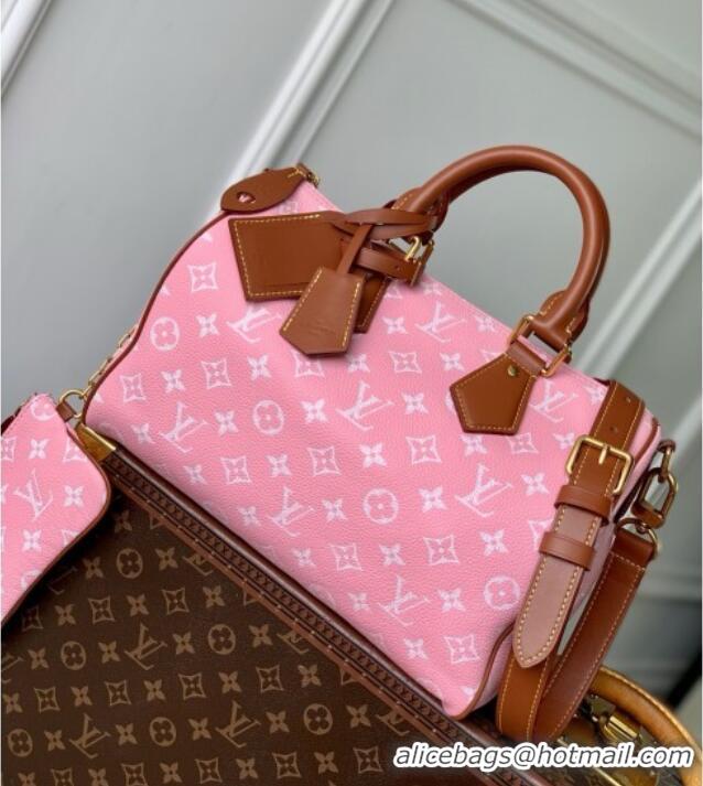 Buy Cheap Louis Vuitton Runaway Speedy P9 Bandouliere 30 Bag in Calf leather M13914 Brown/Pink 2025