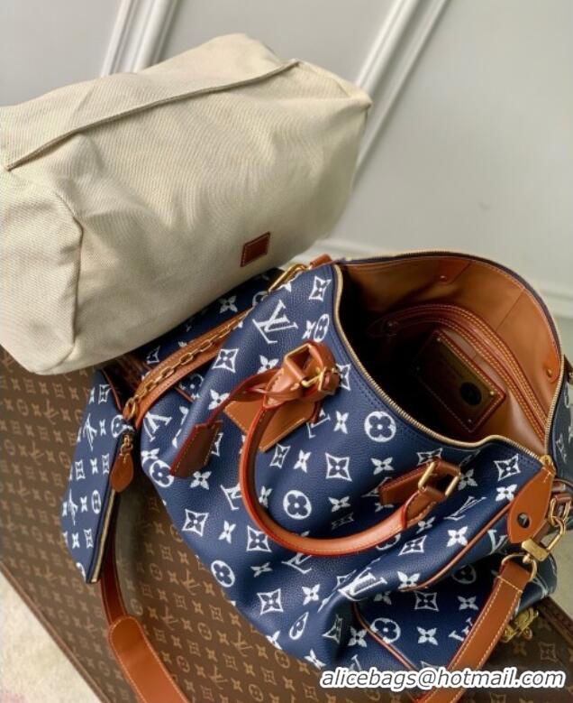 Best Price Louis Vuitton Speedy P9 Bandoulire 40 Bag in Calf Leather M24418 Blue 2025