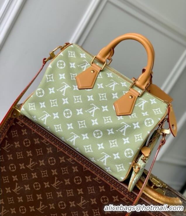 Super Quality Louis Vuitton Speedy P9 Bandouliere 30 Bag in Calf Leather M14064 Vert Clair Green 2025