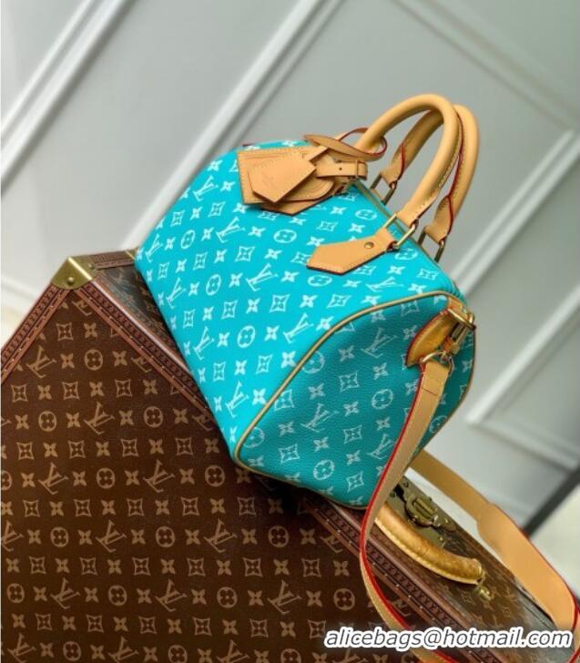 Grade Promotional Louis Vuitton Speedy P9 Bandouliere 30 Bag in Calf Leather M21108 Turquoise 2025