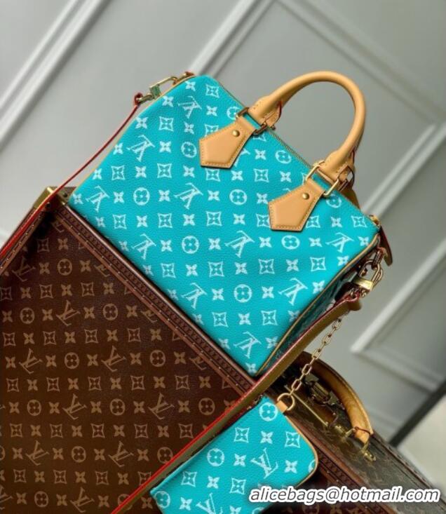 Grade Promotional Louis Vuitton Speedy P9 Bandouliere 30 Bag in Calf Leather M21108 Turquoise 2025