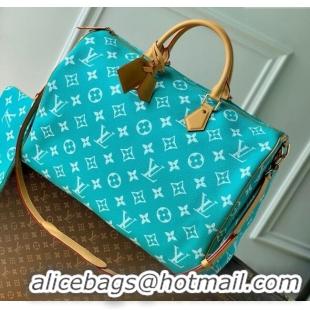 Reasonable Price Louis Vuitton Speedy P9 Bandouliere 40 Bag in Calf Leather M11564 Turquoise 2025