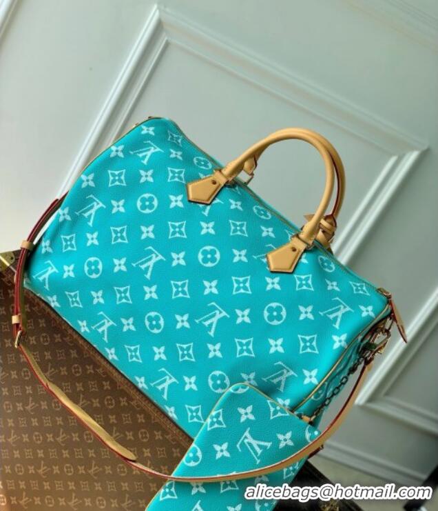 Reasonable Price Louis Vuitton Speedy P9 Bandouliere 40 Bag in Calf Leather M11564 Turquoise 2025