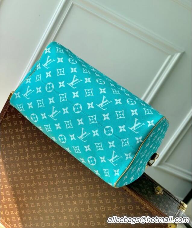 Reasonable Price Louis Vuitton Speedy P9 Bandouliere 40 Bag in Calf Leather M11564 Turquoise 2025