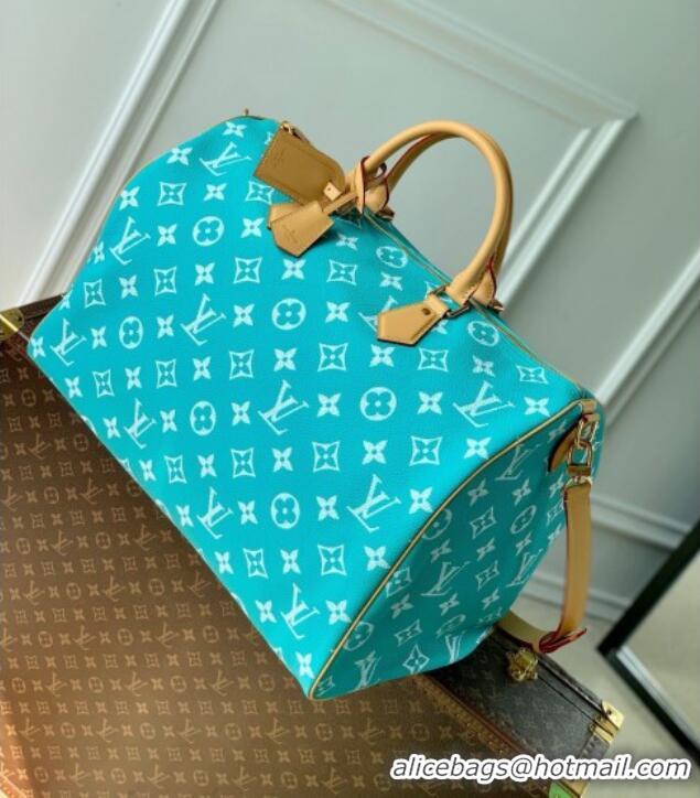 Reasonable Price Louis Vuitton Speedy P9 Bandouliere 40 Bag in Calf Leather M11564 Turquoise 2025