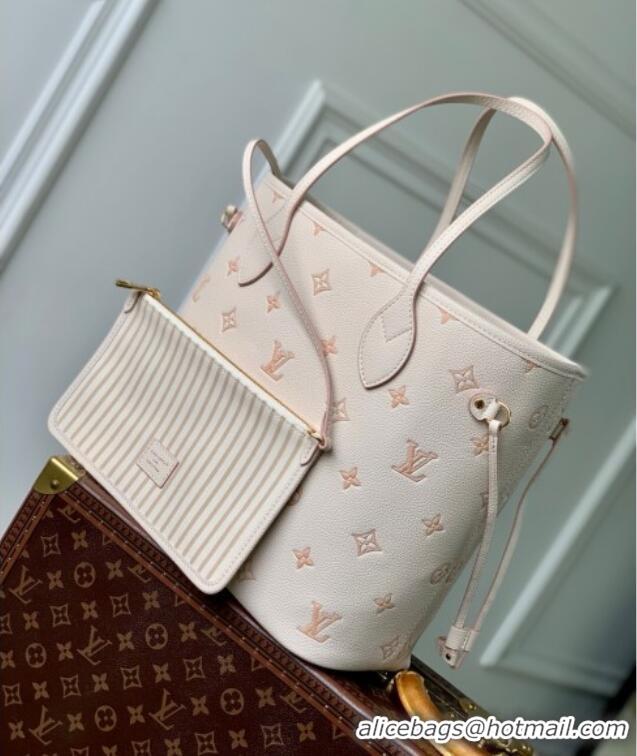 Best Price Louis Vuitton Neverfull MM Tote Bag in Debossed Grained Cowhide Leather M14285 Eden 2025