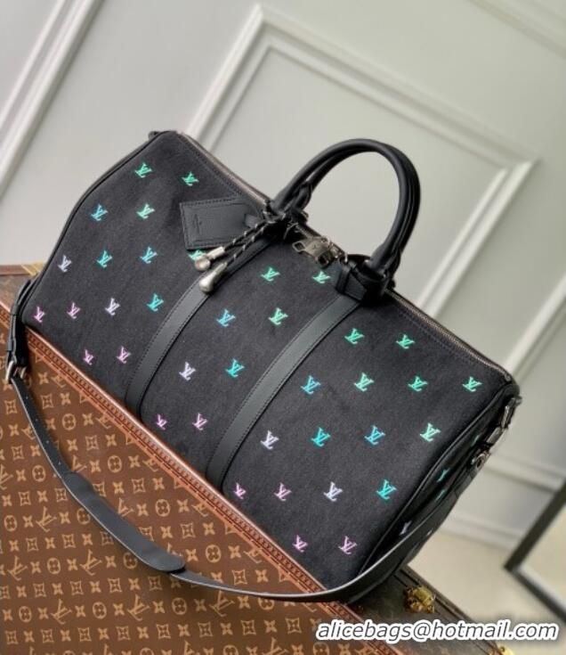 Promotional Louis Vuitton Keepall Bandouliere 50 in LV Blason Denim M13966 2025