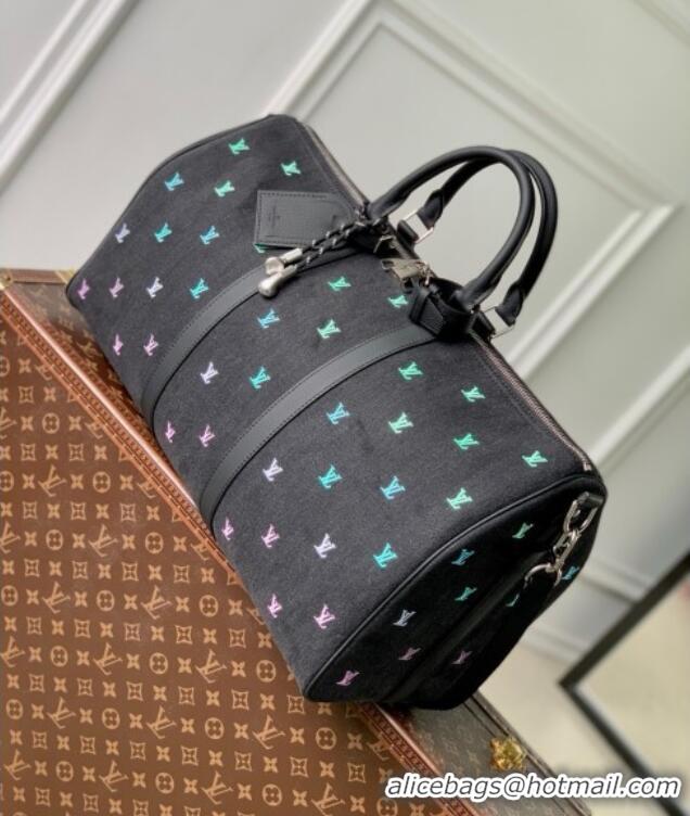Promotional Louis Vuitton Keepall Bandouliere 50 in LV Blason Denim M13966 2025