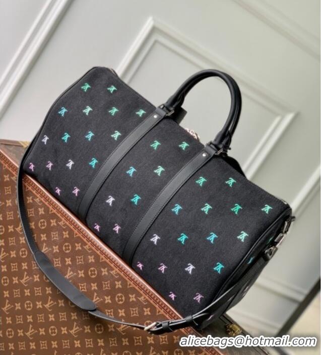 Promotional Louis Vuitton Keepall Bandouliere 50 in LV Blason Denim M13966 2025