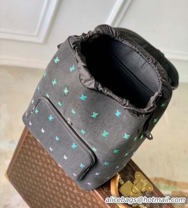 Best Quality Louis Vuitton Montsouris Backpack in LV Blason Denim M14135 2025
