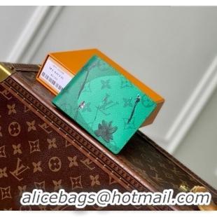 Traditional Specials Louis Vuitton Slender Wallet in Coloured Monogram Canvas M14878 Green 2025