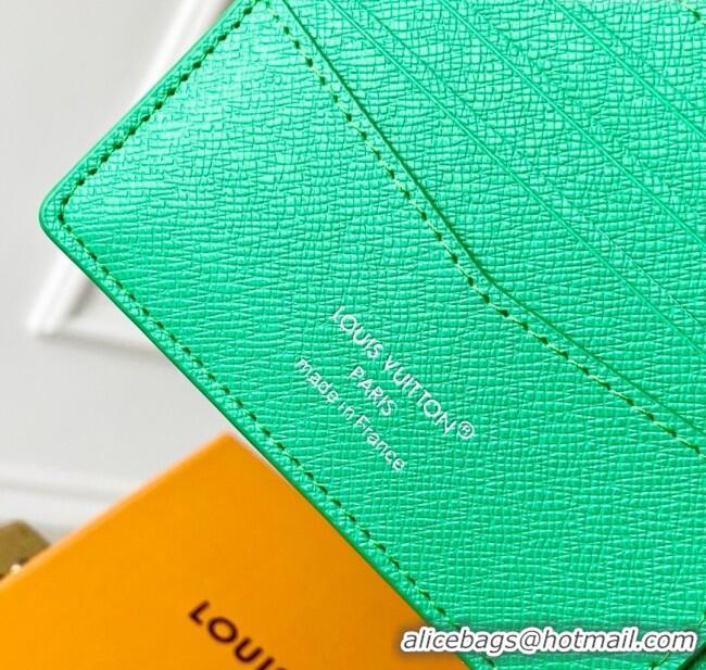 Traditional Specials Louis Vuitton Slender Wallet in Coloured Monogram Canvas M14878 Green 2025