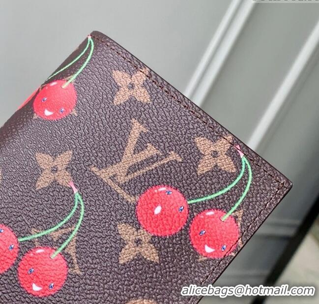 Top Grade Louis Vuitton LV x TM Passport Cover in Monogram Cherry Canvas M13424 2025