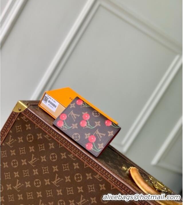 Top Grade Louis Vuitton LV x TM Passport Cover in Monogram Cherry Canvas M13424 2025