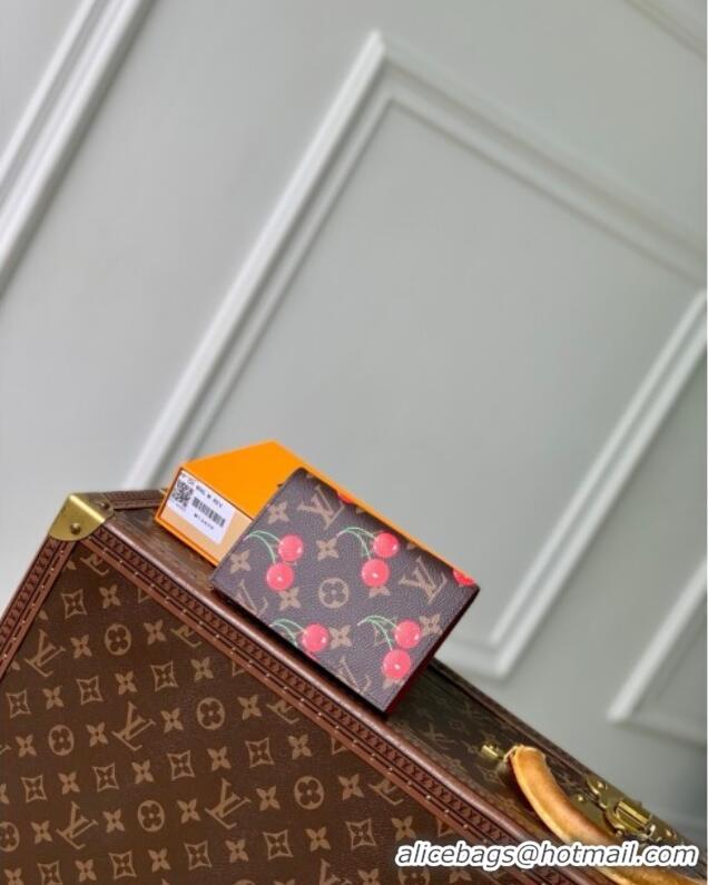 Top Grade Louis Vuitton LV x TM Passport Cover in Monogram Cherry Canvas M13424 2025