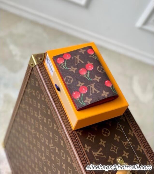 Top Grade Louis Vuitton LV x TM Passport Cover in Monogram Cherry Canvas M13424 2025
