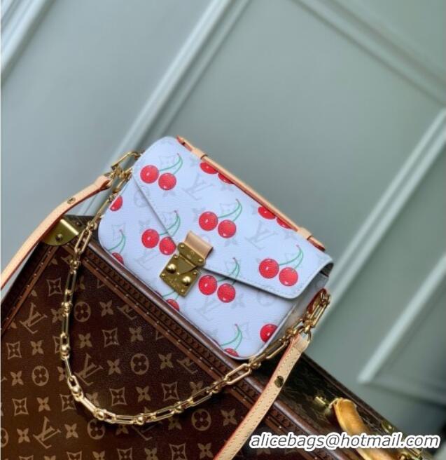 Trendy Design Louis Vuitton LV x TM Pochette Metis East West Bag in Monogram Cherry Canvas M14231 White 2025
