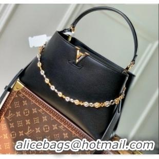 Famous Brand Louis Vuitton Capucines MM Souple Bag in Calf Leather M12924 Black 2025