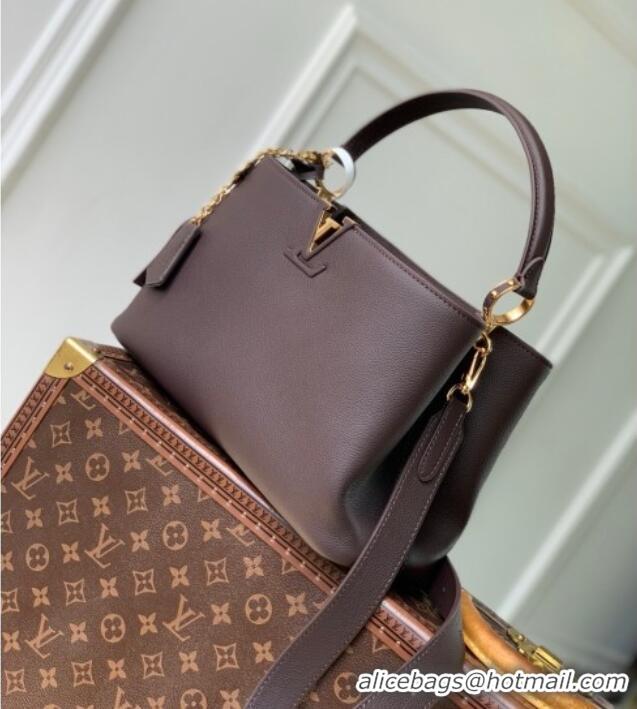 Promotional Louis Vuitton Capucines MM Souple Bag in Calf Leather M12927 Chocolate 2025
