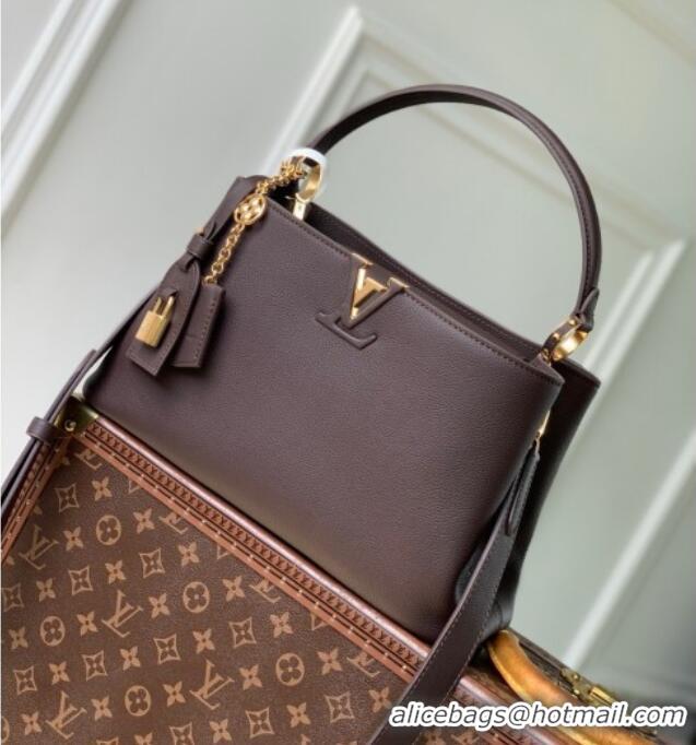 Promotional Louis Vuitton Capucines MM Souple Bag in Calf Leather M12927 Chocolate 2025