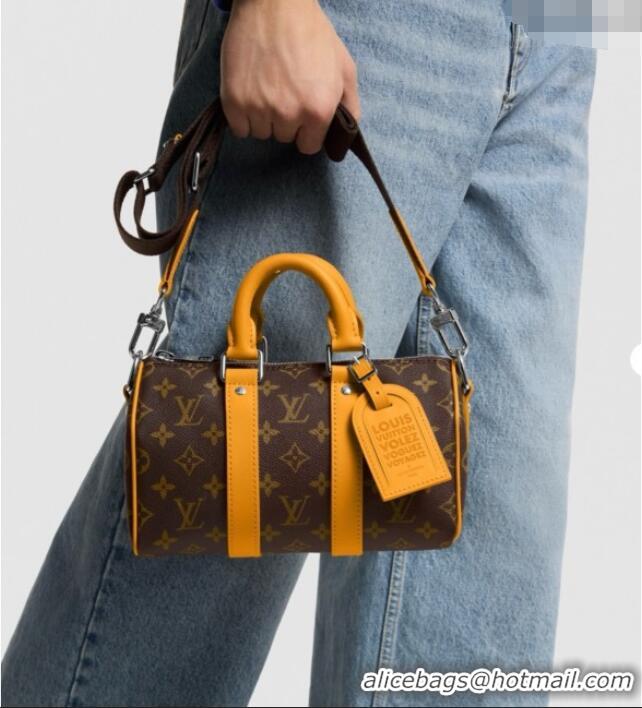 Top Quality Louis Vuitton Keepall Bandouliere 25 Bag in Monogram Macassar Canvas Safran Yellow M12733 2025
