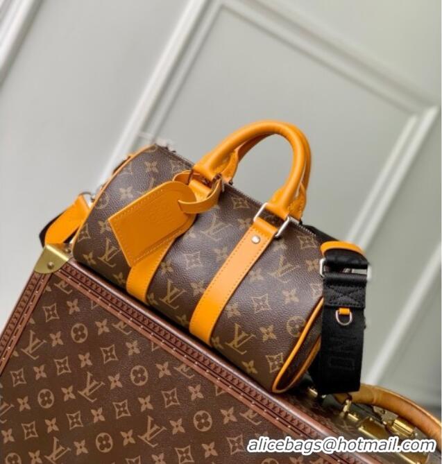 Top Quality Louis Vuitton Keepall Bandouliere 25 Bag in Monogram Macassar Canvas Safran Yellow M12733 2025