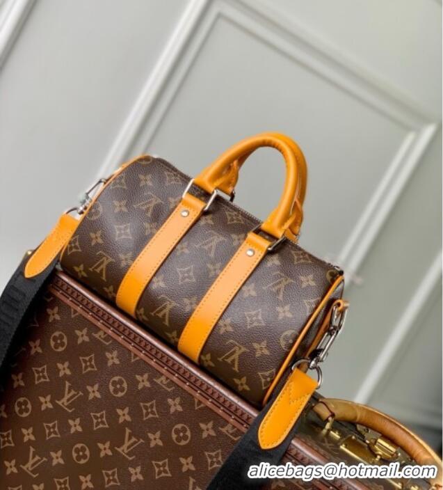 Top Quality Louis Vuitton Keepall Bandouliere 25 Bag in Monogram Macassar Canvas Safran Yellow M12733 2025