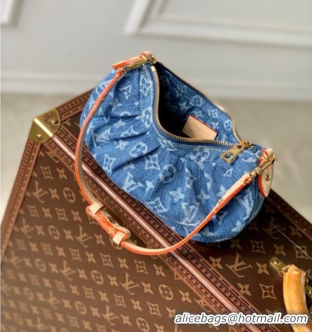 Top Quality Louis Vuitton Pochette Valley Bag in Denim Blue Organic cotton M13571 2025