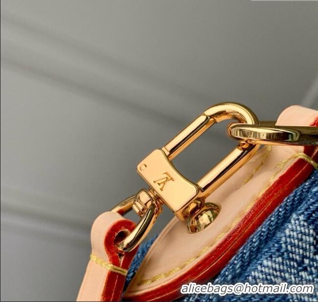 Top Quality Louis Vuitton Pochette Valley Bag in Denim Blue Organic cotton M13571 2025