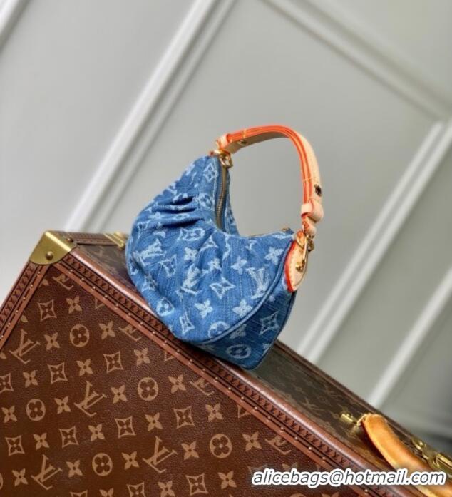 Top Quality Louis Vuitton Pochette Valley Bag in Denim Blue Organic cotton M13571 2025