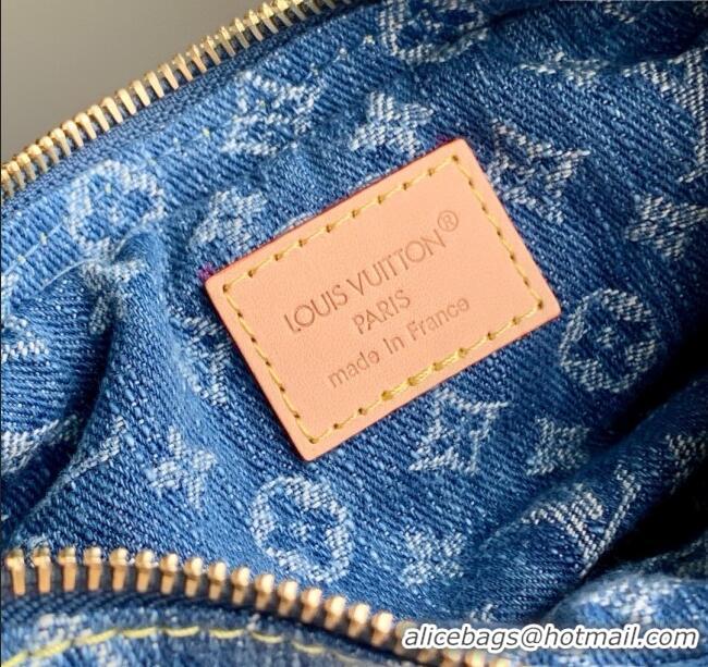 Top Quality Louis Vuitton Pochette Valley Bag in Denim Blue Organic cotton M13571 2025