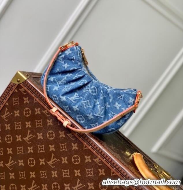 Top Quality Louis Vuitton Pochette Valley Bag in Denim Blue Organic cotton M13571 2025