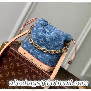 Pretty Style Louis Vuitton Nano Noe Bag in Denim Blue Organic cotton M83043 2025
