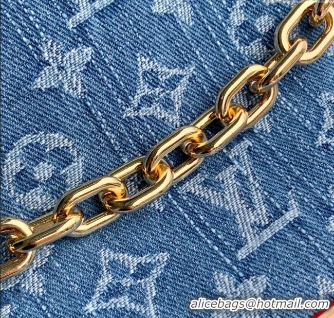 Pretty Style Louis Vuitton Nano Noe Bag in Denim Blue Organic cotton M83043 2025
