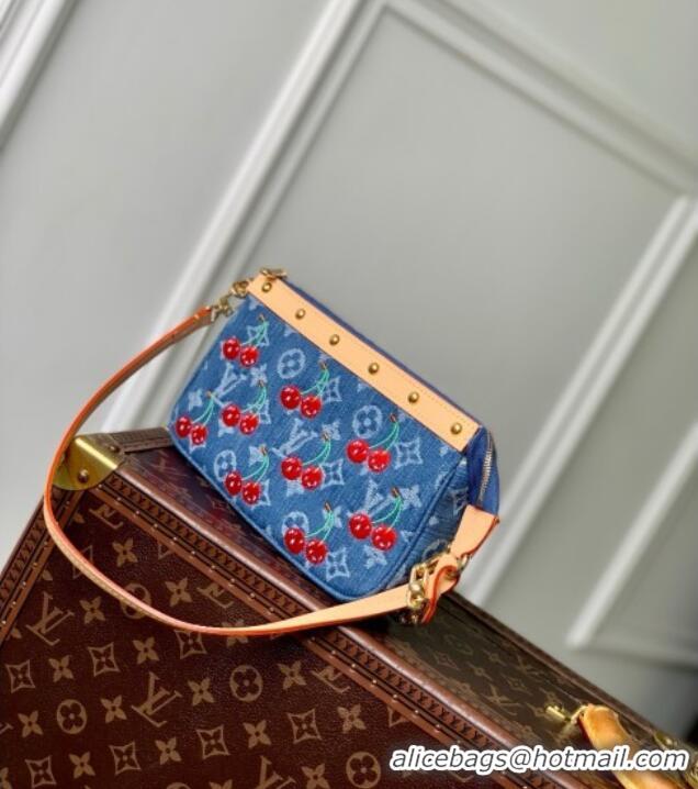 Top Quality Louis Vuitton LV x TM Pochette Accessoires in Monogram Cherry Denim M13994 2025