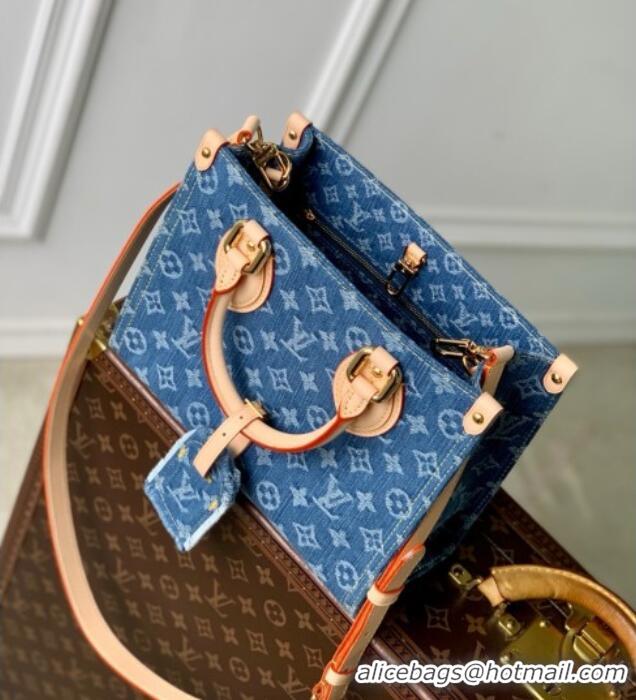 Grade Quality Louis Vuitton OnTheGo PM Tote Bag in Monogram Denim M14633 2025