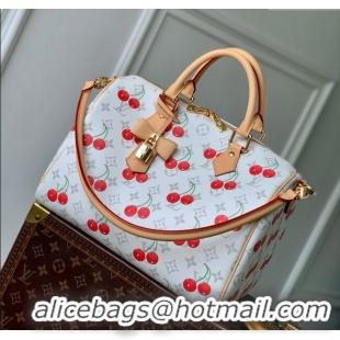 Louis Vuitton LV x TM Speedy Soft Bandouliere 30 Bag in Monogram Cherry Canvas M14238 White 2025