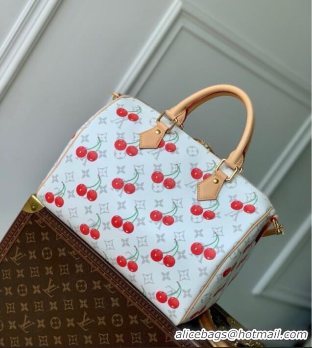 Louis Vuitton LV x TM Speedy Soft Bandouliere 30 Bag in Monogram Cherry Canvas M14238 White 2025